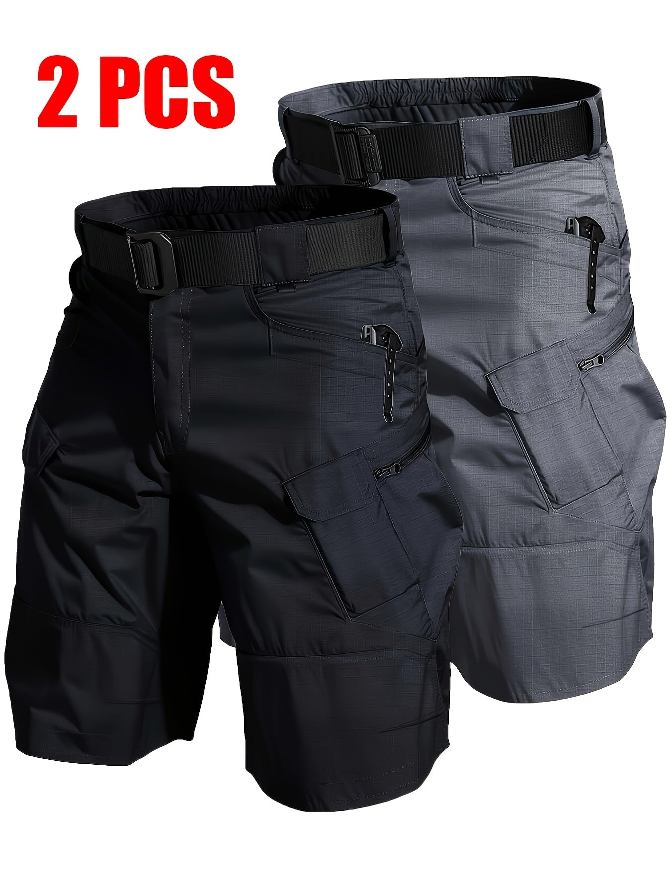 Men's Athletic Shorts - Quick Dry With Pockets – Black+gray – Black option – view 4