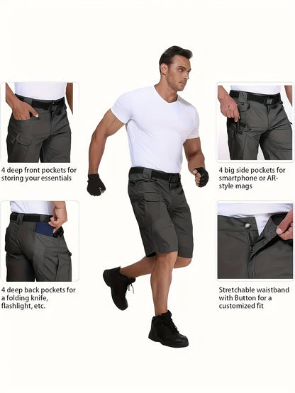 Men's Athletic Shorts - Quick Dry With Pockets – Black+gray – Black option – view 24