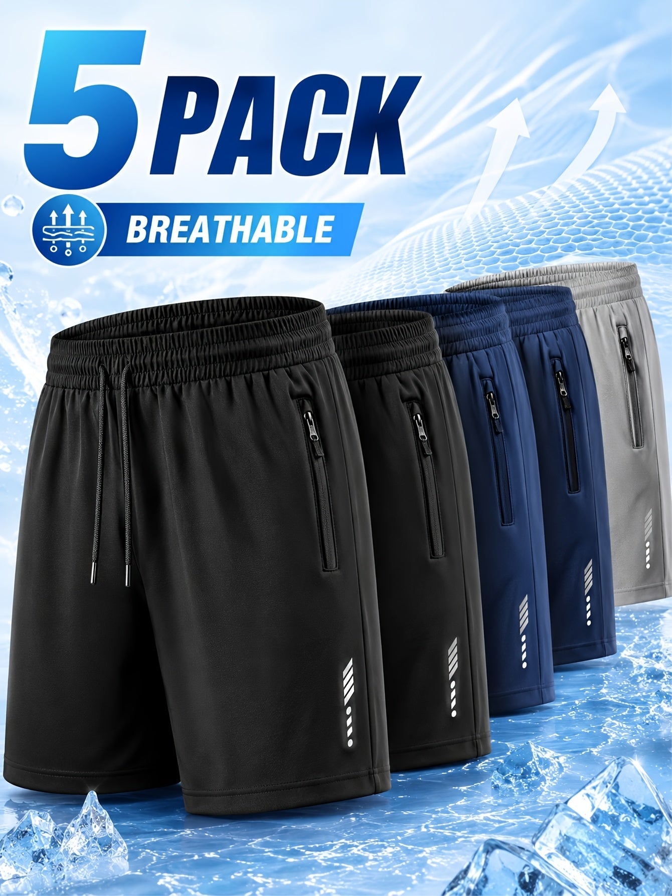 Men's Athletic Shorts - Quick Dry With Pockets – Colorway 59557 – view 3
