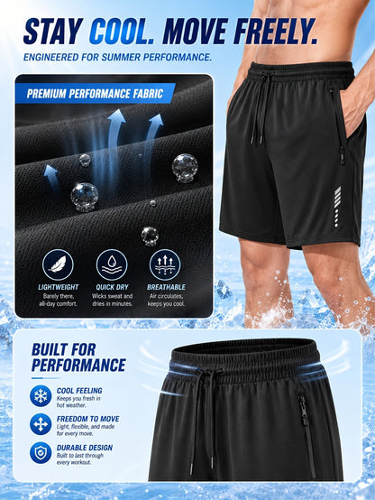 Men's Athletic Shorts - Quick Dry With Pockets – Colorway 59557 – view 5