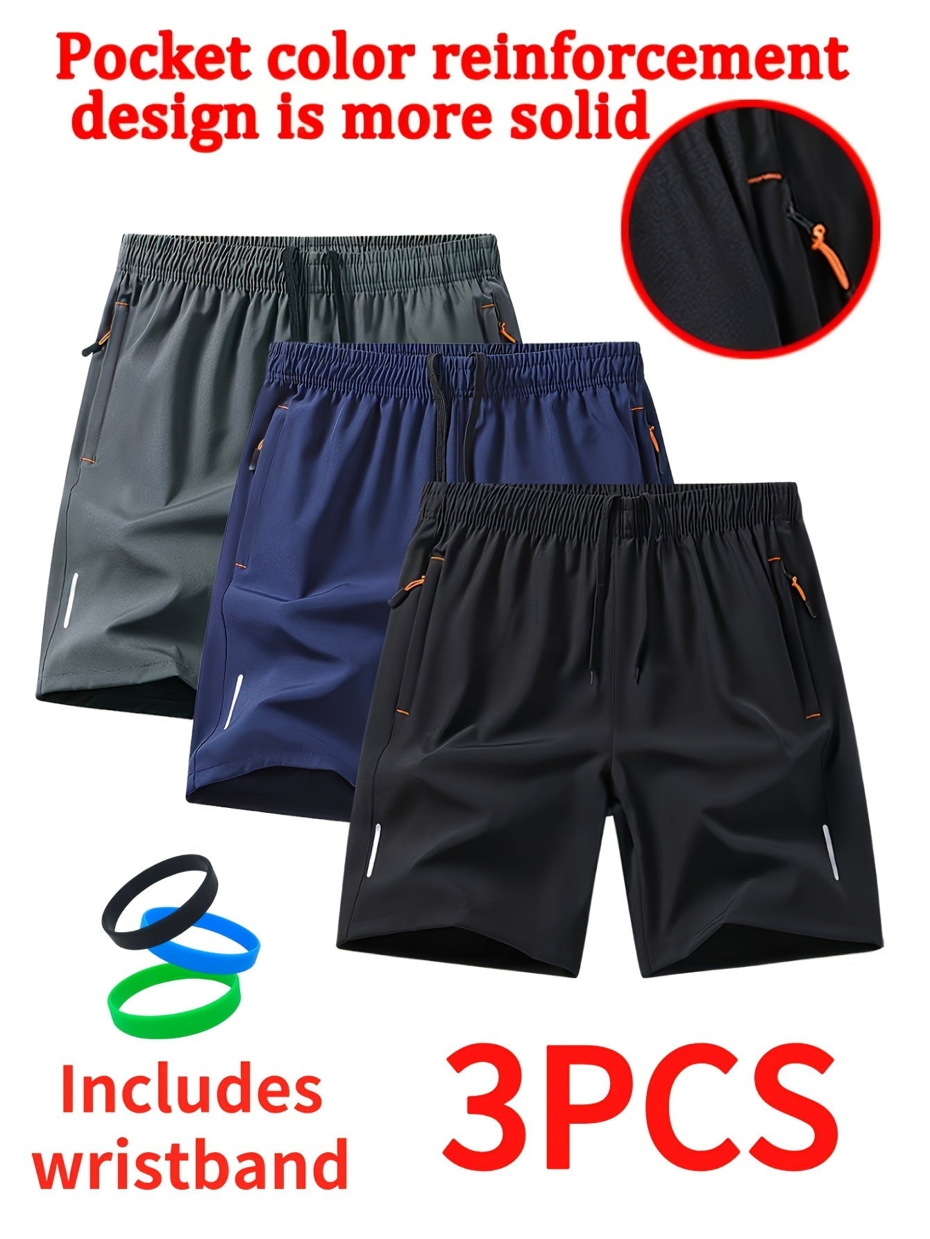 Men's Athletic Shorts - Stretch With Pockets – 14-Variant Selection – view 12