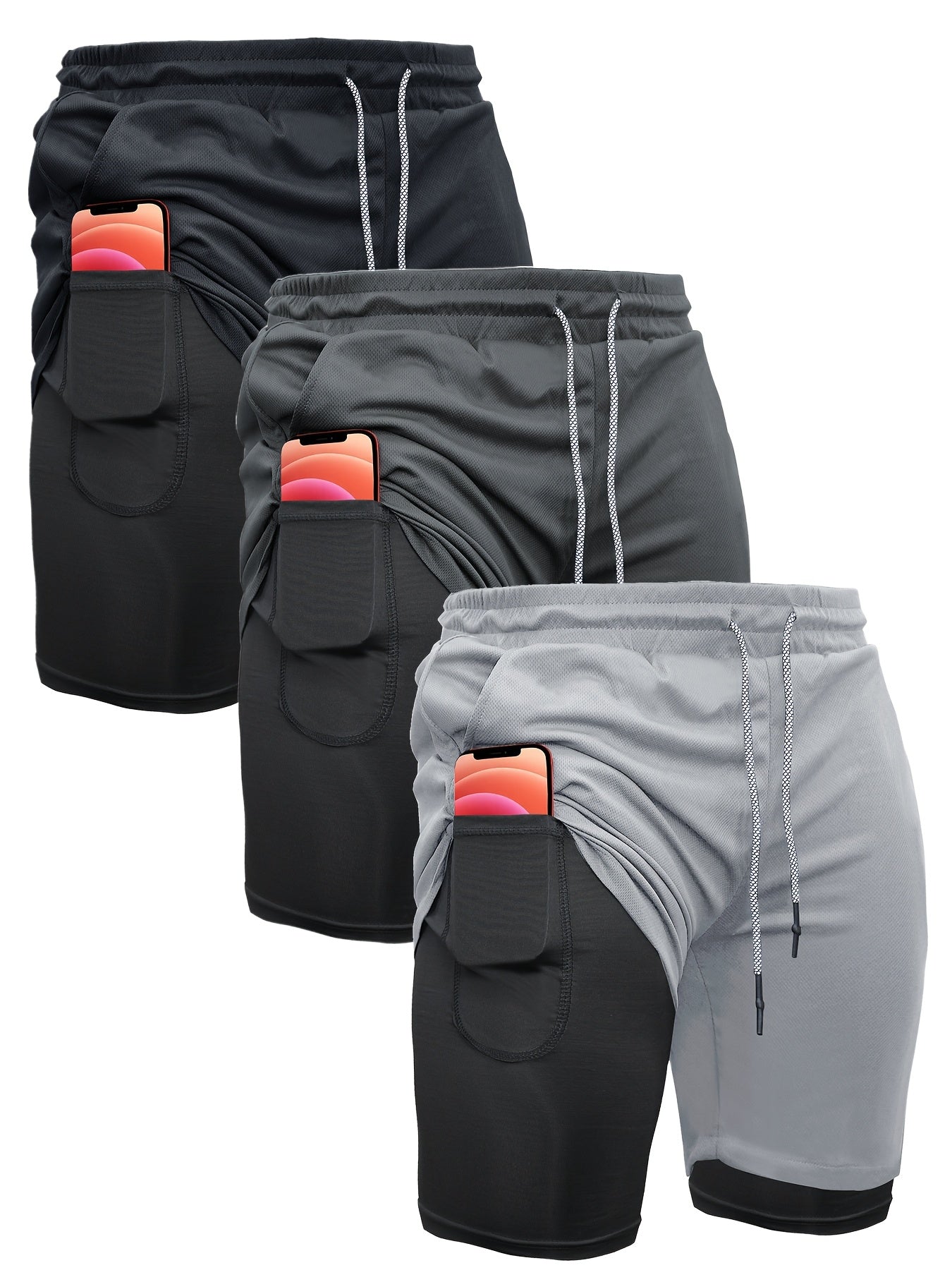 Men's Athletic Shorts - Stretch With Pockets – 5-Color Selection detail view