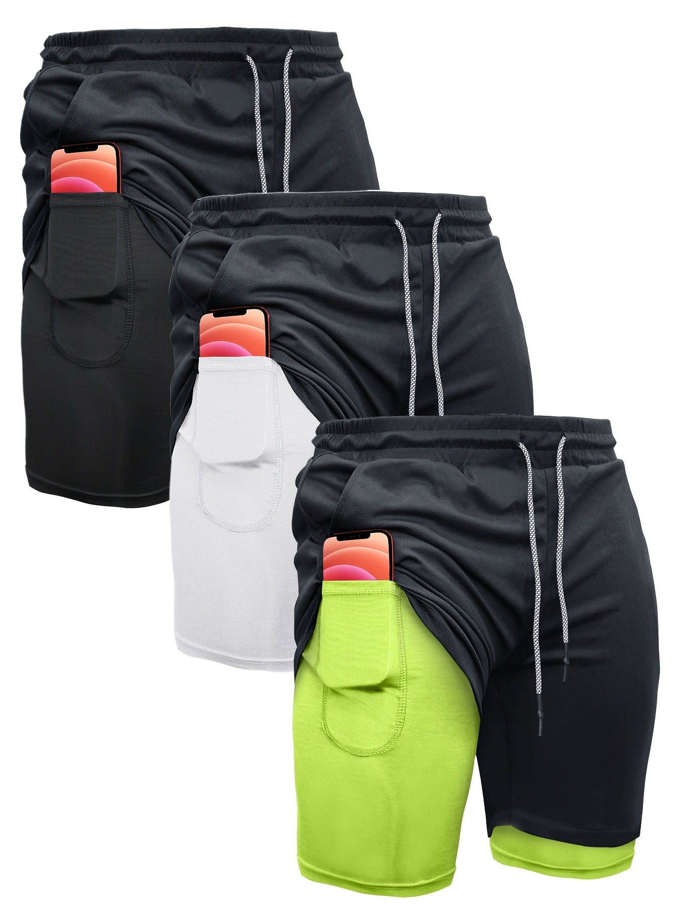 Men's Athletic Shorts - Stretch With Pockets – 5-Color Selection detail view