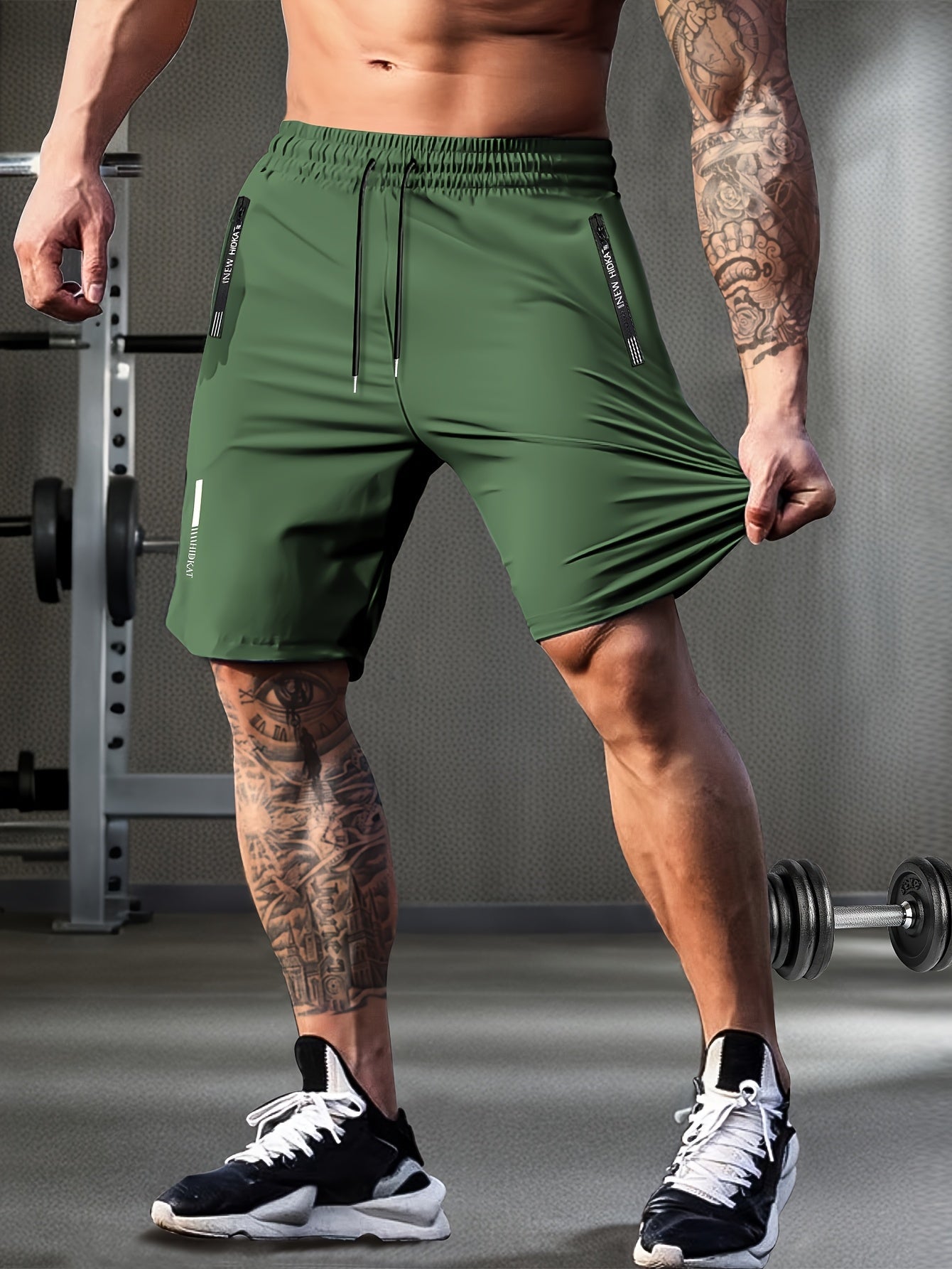 Men's Athletic Shorts - Stretch With Pockets Active – Black / Grey – view 6
