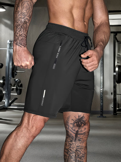 Men's Athletic Shorts - Stretch With Pockets Active – Black / Grey – view 7
