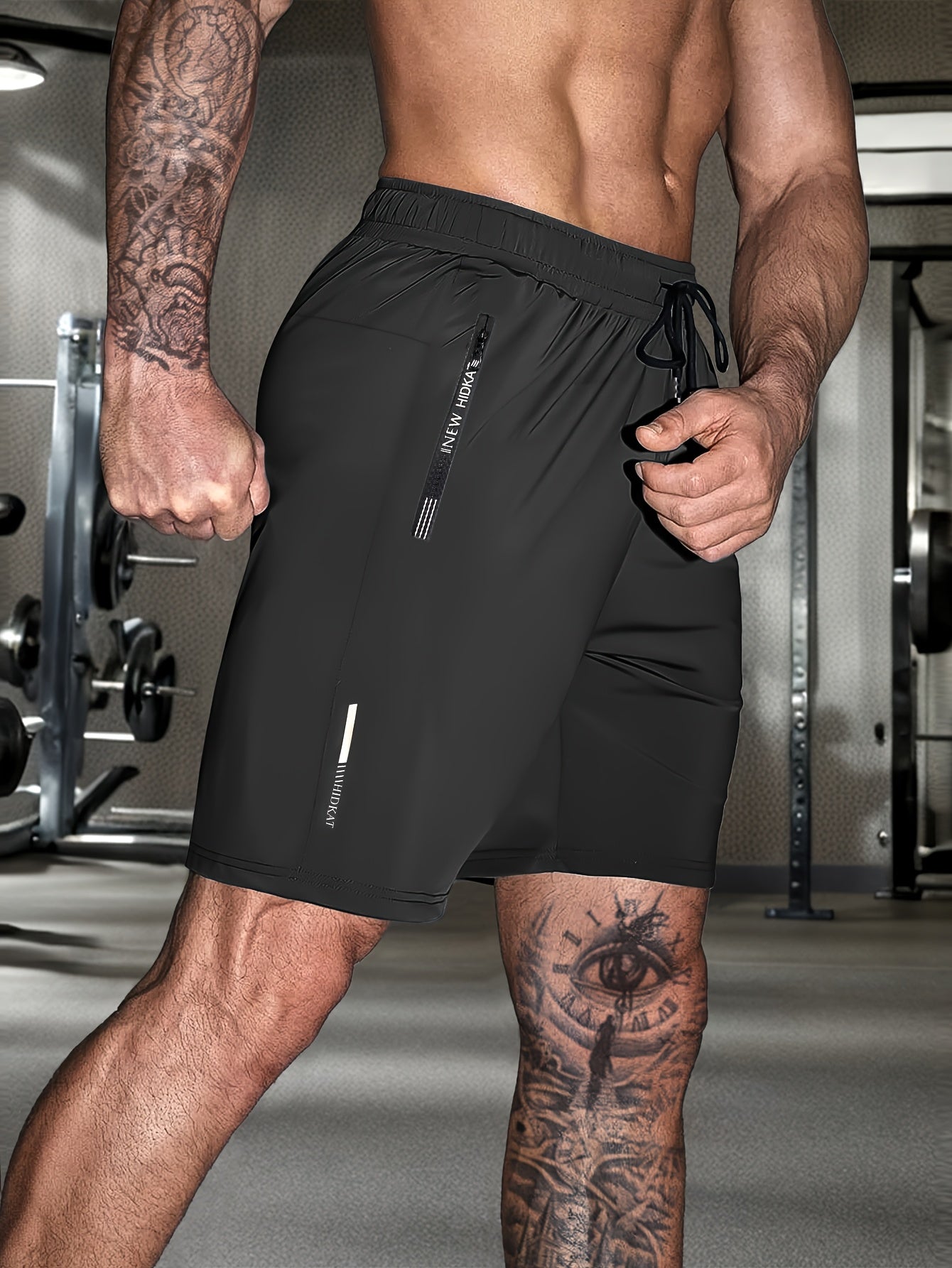 Men's Athletic Shorts - Stretch With Pockets Active – Black / Grey – view 12