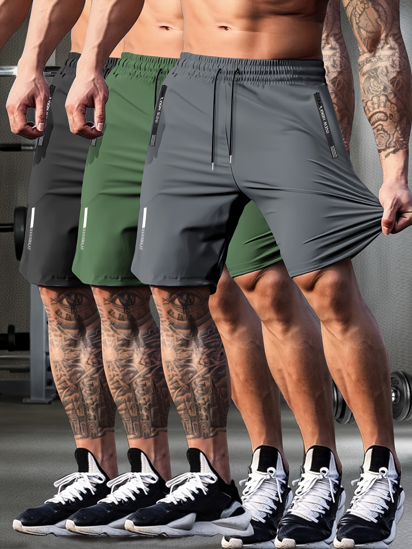 Men's Athletic Shorts - Stretch With Pockets Active – Black / Grey – view 13
