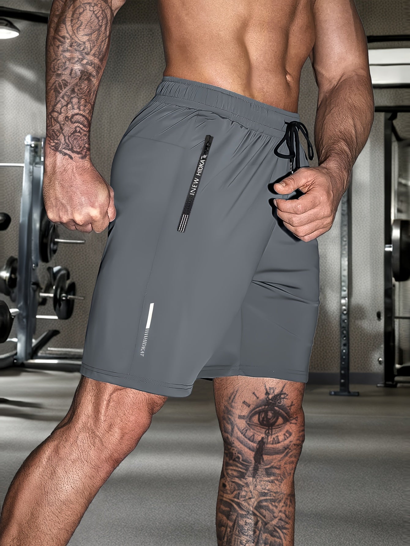 Men's Athletic Shorts - Stretch With Pockets Active – Black / Grey – view 15