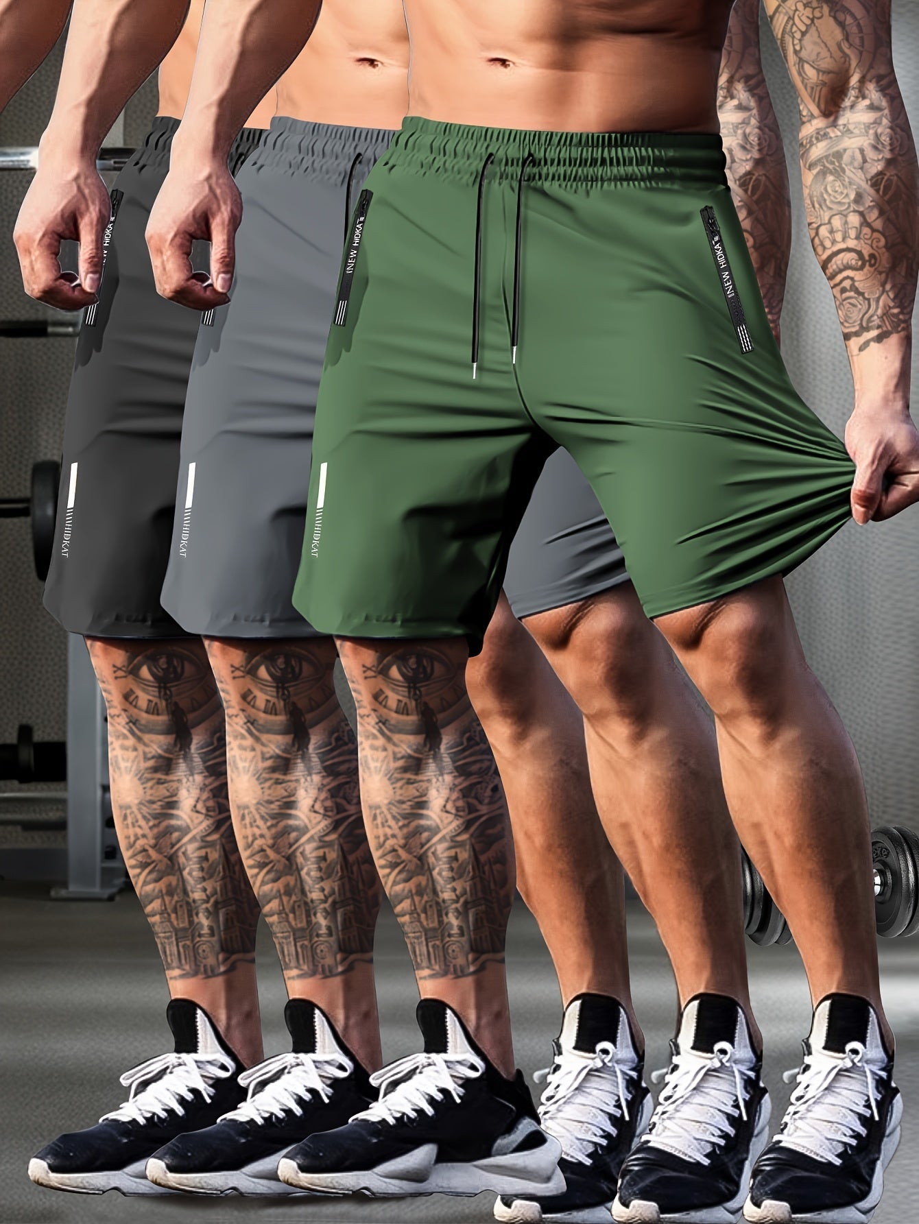Men's Athletic Shorts - Stretch With Pockets Active – Black / Grey – view 16