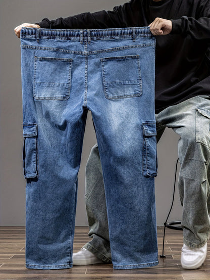 Men's Baggy Jeans - Classic Wash Clean Finish – Blue – view 2