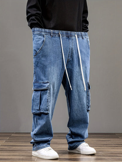 Men's Baggy Jeans - Classic Wash Clean Finish – Blue – view 3