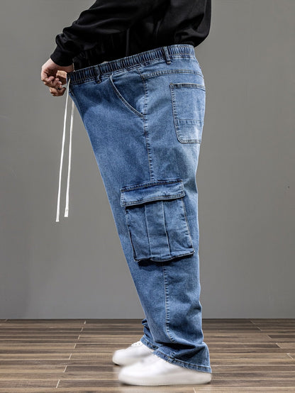 Men's Baggy Jeans - Classic Wash Clean Finish – Blue – view 4