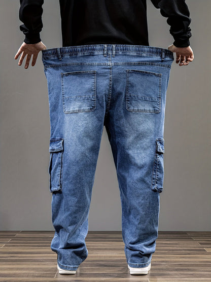 Men's Baggy Jeans - Classic Wash Clean Finish – Blue – view 6