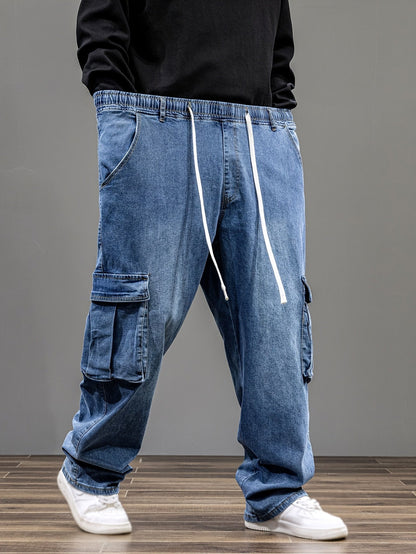 Men's Baggy Jeans - Classic Wash Clean Finish – Blue – view 14
