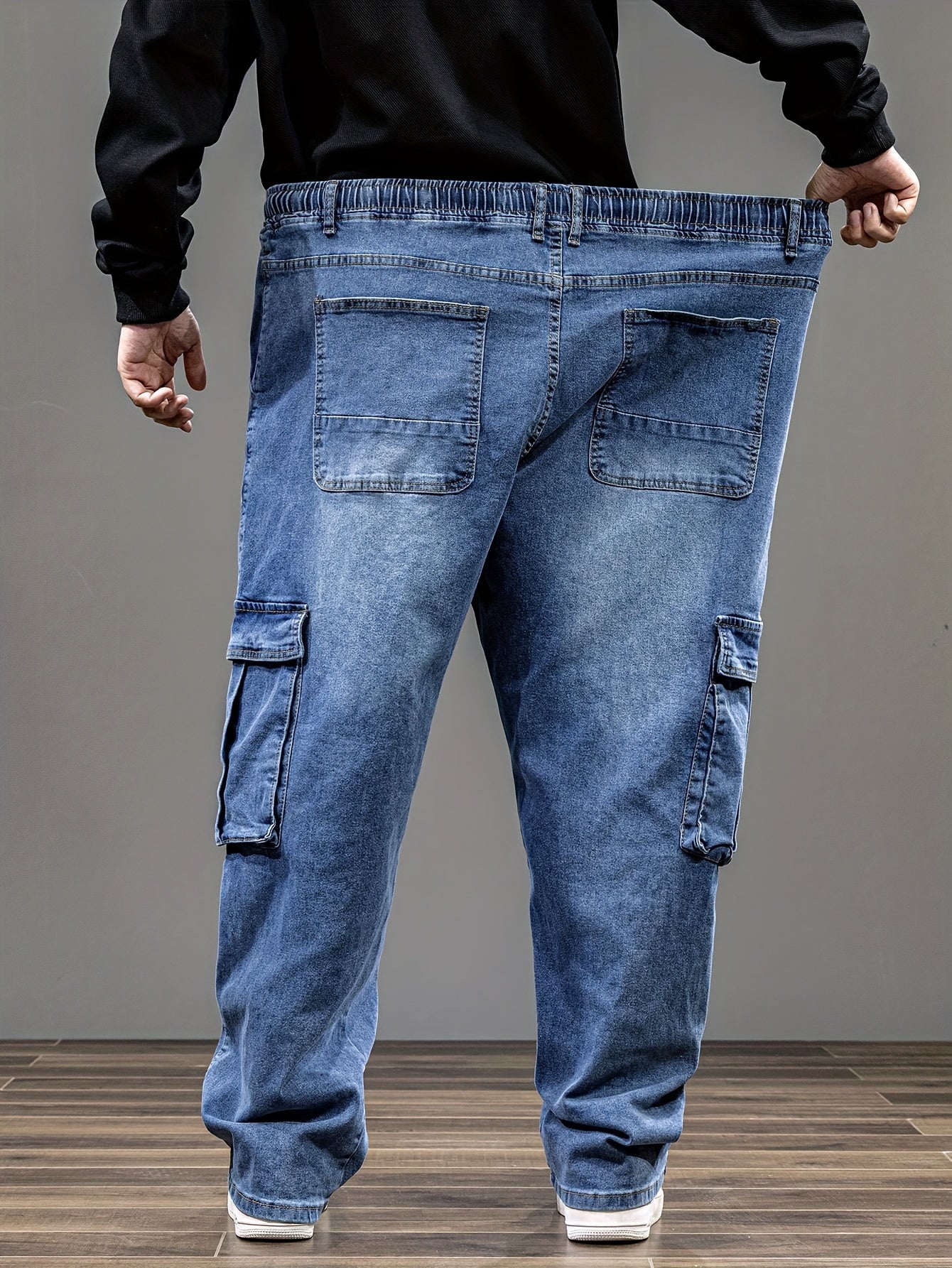 Men's Baggy Jeans - Classic Wash Clean Finish – Blue – view 17