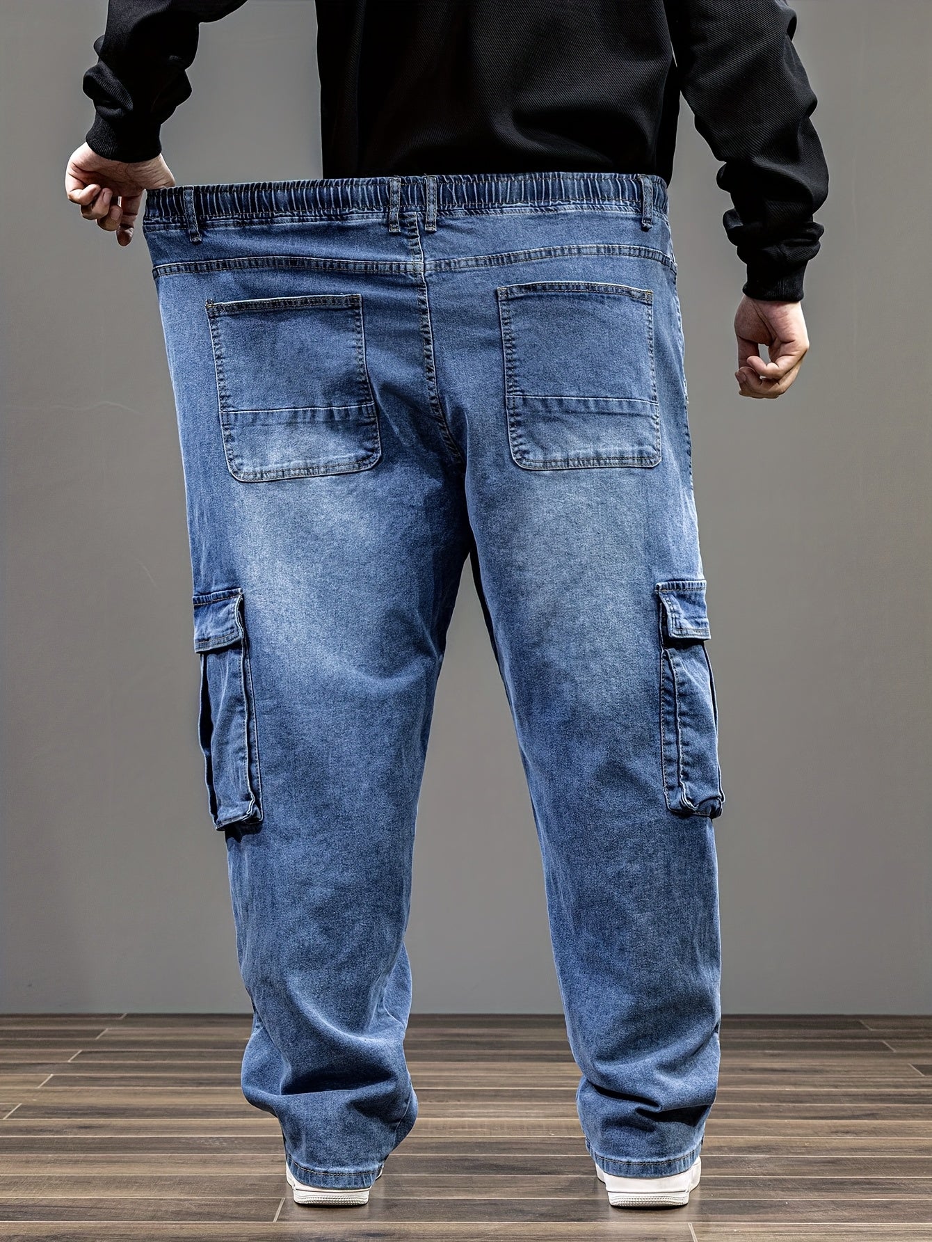Men's Baggy Jeans - Classic Wash Clean Finish – Blue – view 18