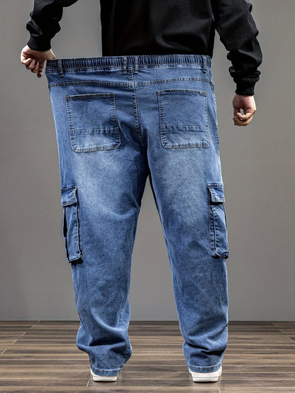 Men's Baggy Jeans - Classic Wash Clean Finish – Blue – view 18