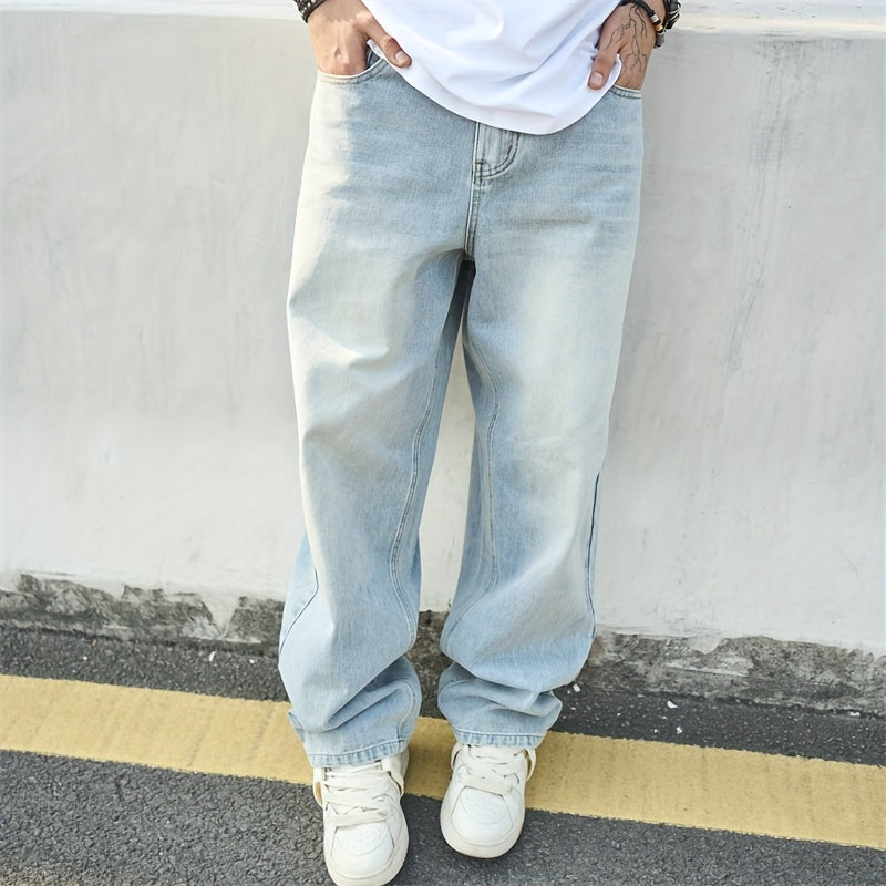 Men's Baggy Jeans - Classic Wash Clean Finish – Sizes S–L – view 7
