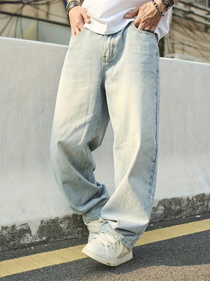 Men's Baggy Jeans - Classic Wash Clean Finish – Sizes S–L – view 8