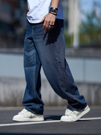 Men's Baggy Jeans - Classic Wash Clean Finish Streetwear – view 10