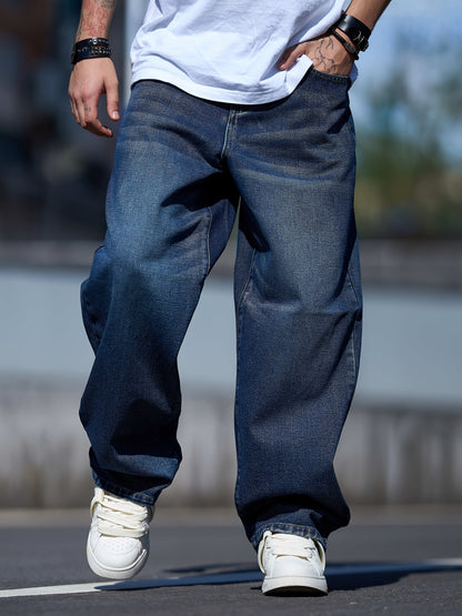 Men's Baggy Jeans - Classic Wash Clean Finish Streetwear – view 11