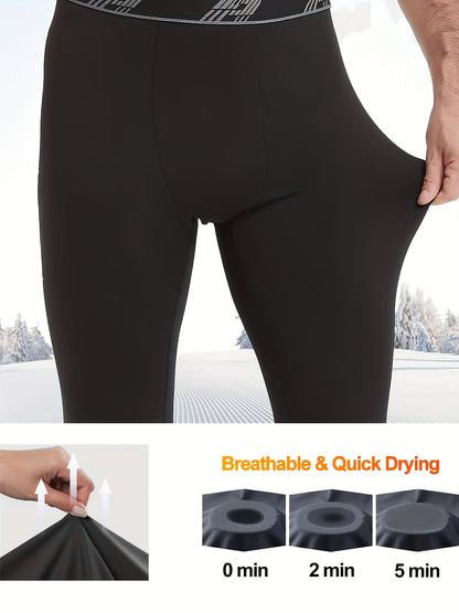 Men's Base Layer Pants – Men's 4-Piece Thermal Compression Tights - Close-Fit Warm Layer – view 3