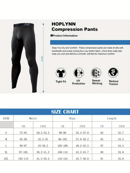 Men's Base Layer Pants – Men's 4-Piece Thermal Compression Tights - Close-Fit Warm Layer – view 10