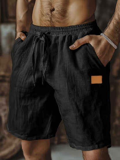 Men's Beach Shorts - Drawstring Waist With Pockets – Black option – view 2