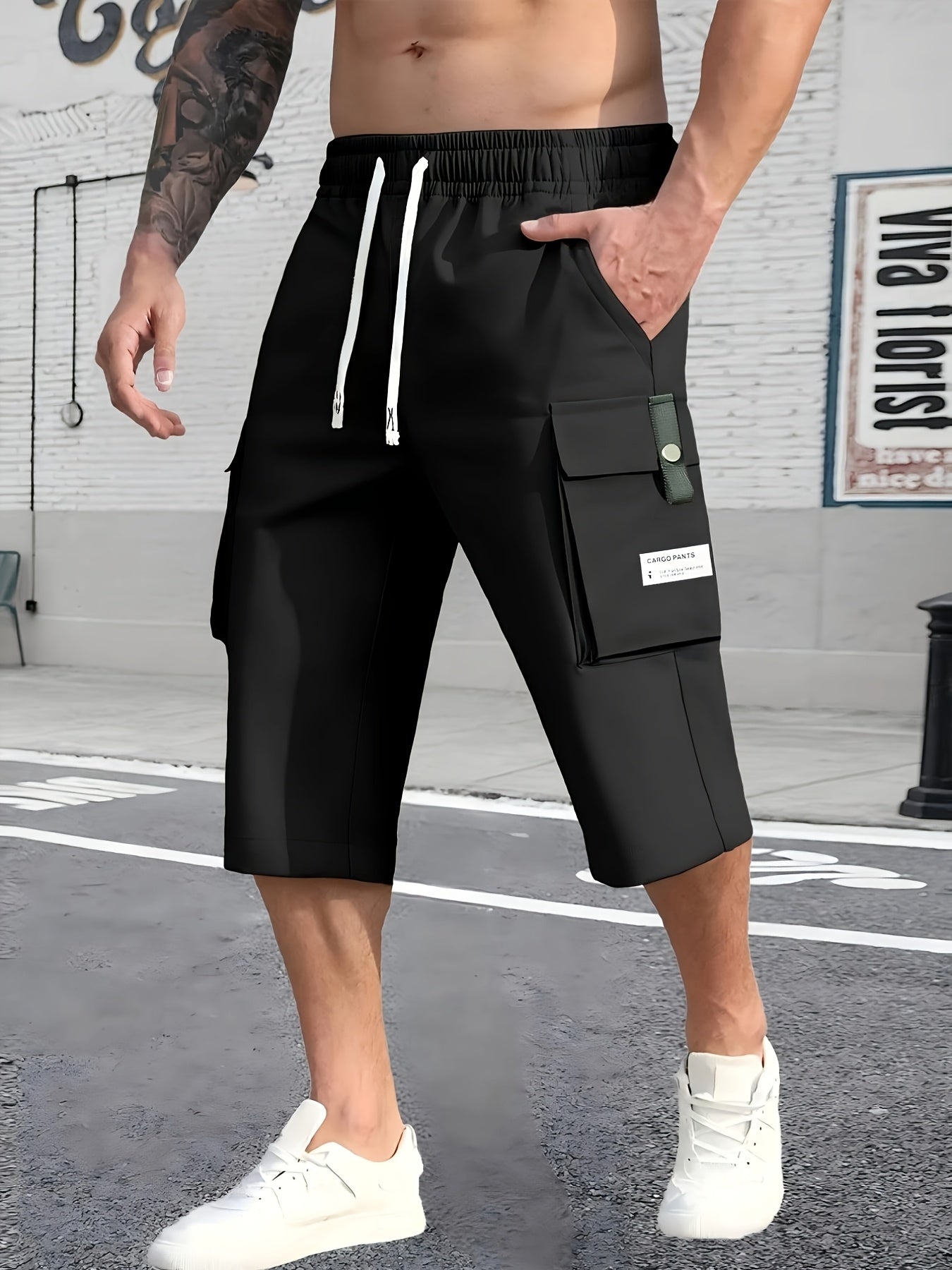 Men's Black+Gray+Khaki+Grey Cargo Shorts – view 6