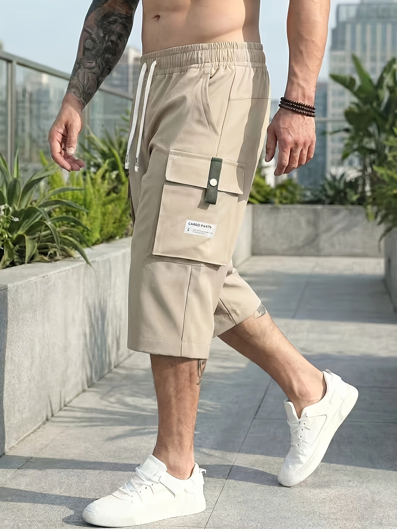 Men's Black+Gray+Khaki+Grey Cargo Shorts – view 12
