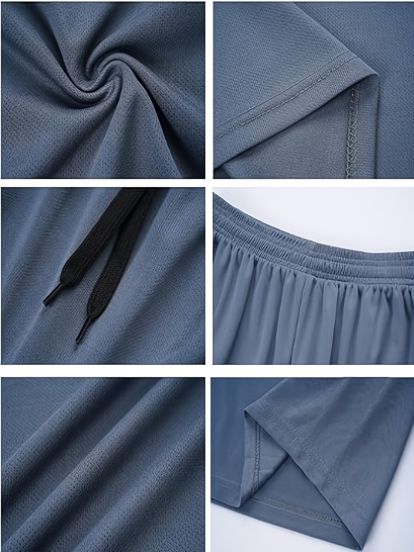 Men's Black + White + Gray + Blue + Navy Blue Polyester Shorts – view 11