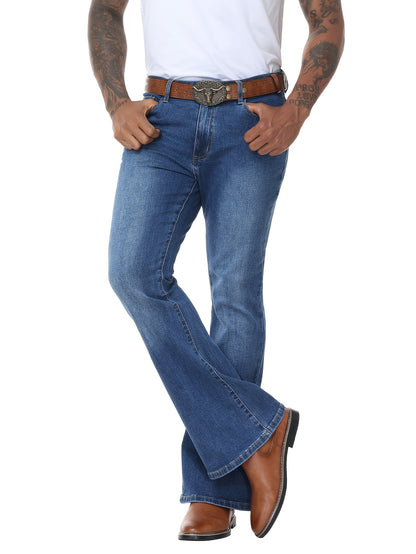 Men's Bootcut Jeans - Classic Wash Clean Finish – Deep Blue – view 10