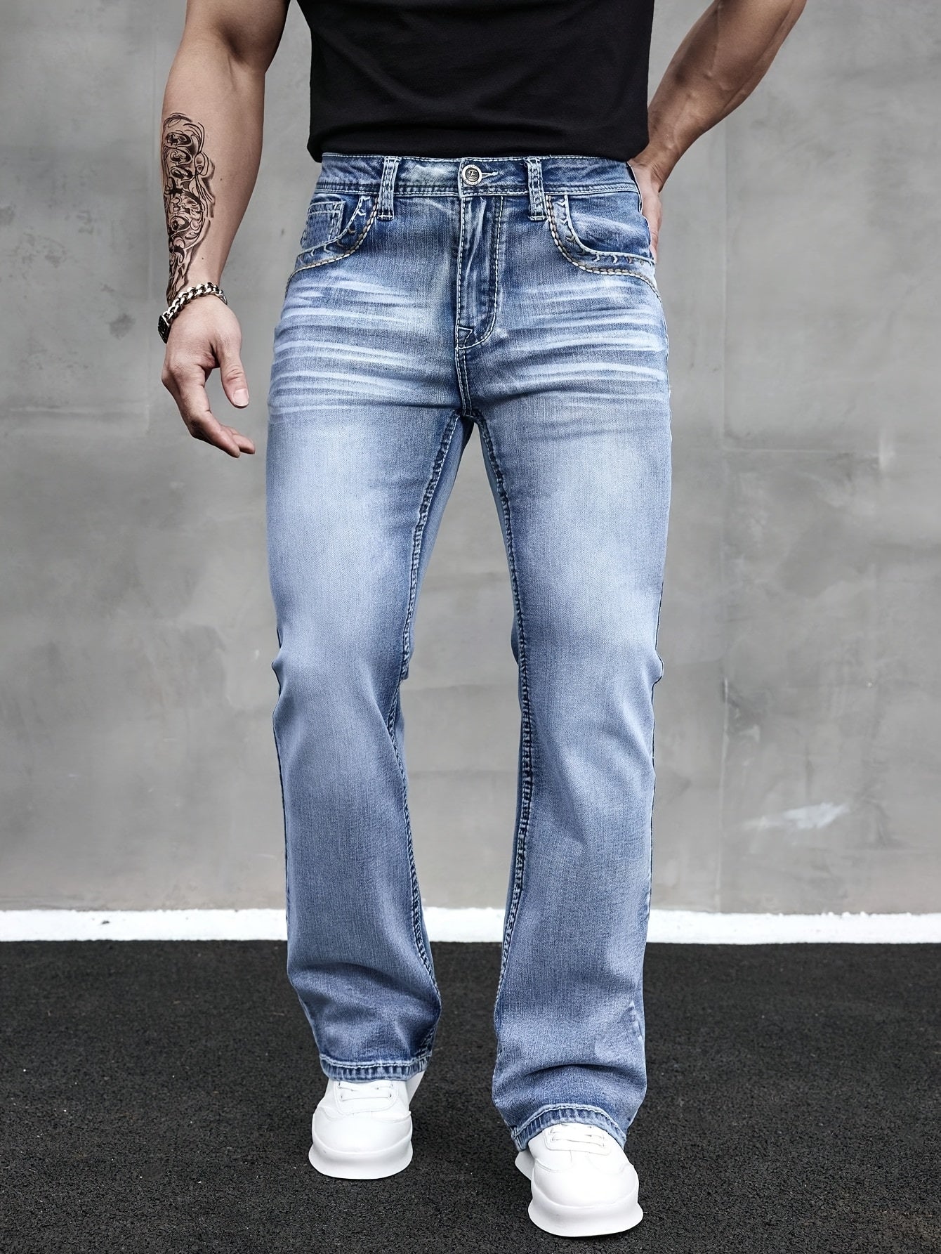 Men's Bootcut Jeans - Vintage Wash Clean Finish – view 9