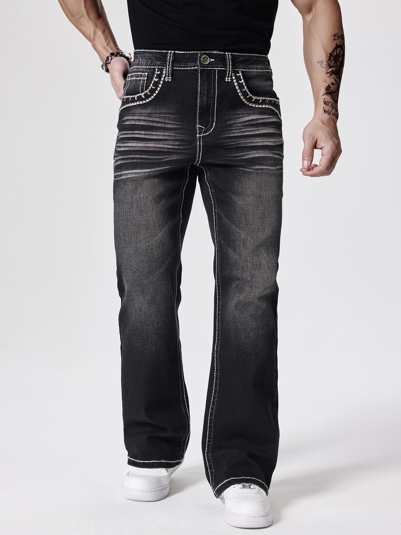 Men's Bootcut Jeans - Vintage Wash Clean Finish – view 14