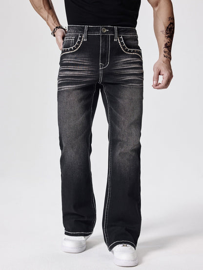 Men's Bootcut Jeans - Vintage Wash Clean Finish – view 14