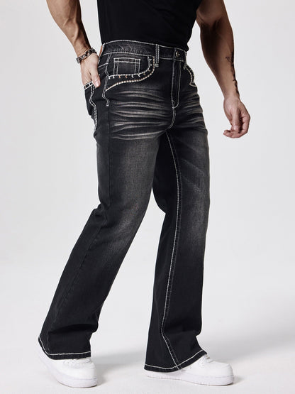 Men's Bootcut Jeans - Vintage Wash Clean Finish – view 15
