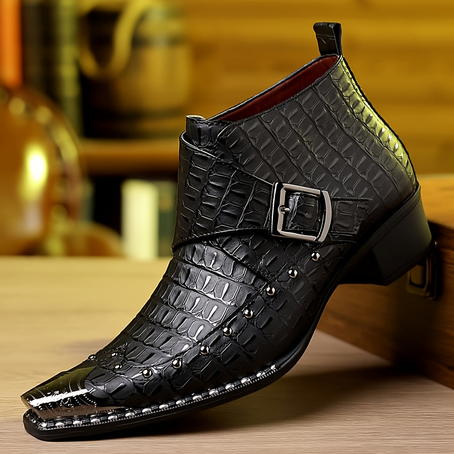 Men's Boots - Crocodile Pattern & Pointed Toe – view 4