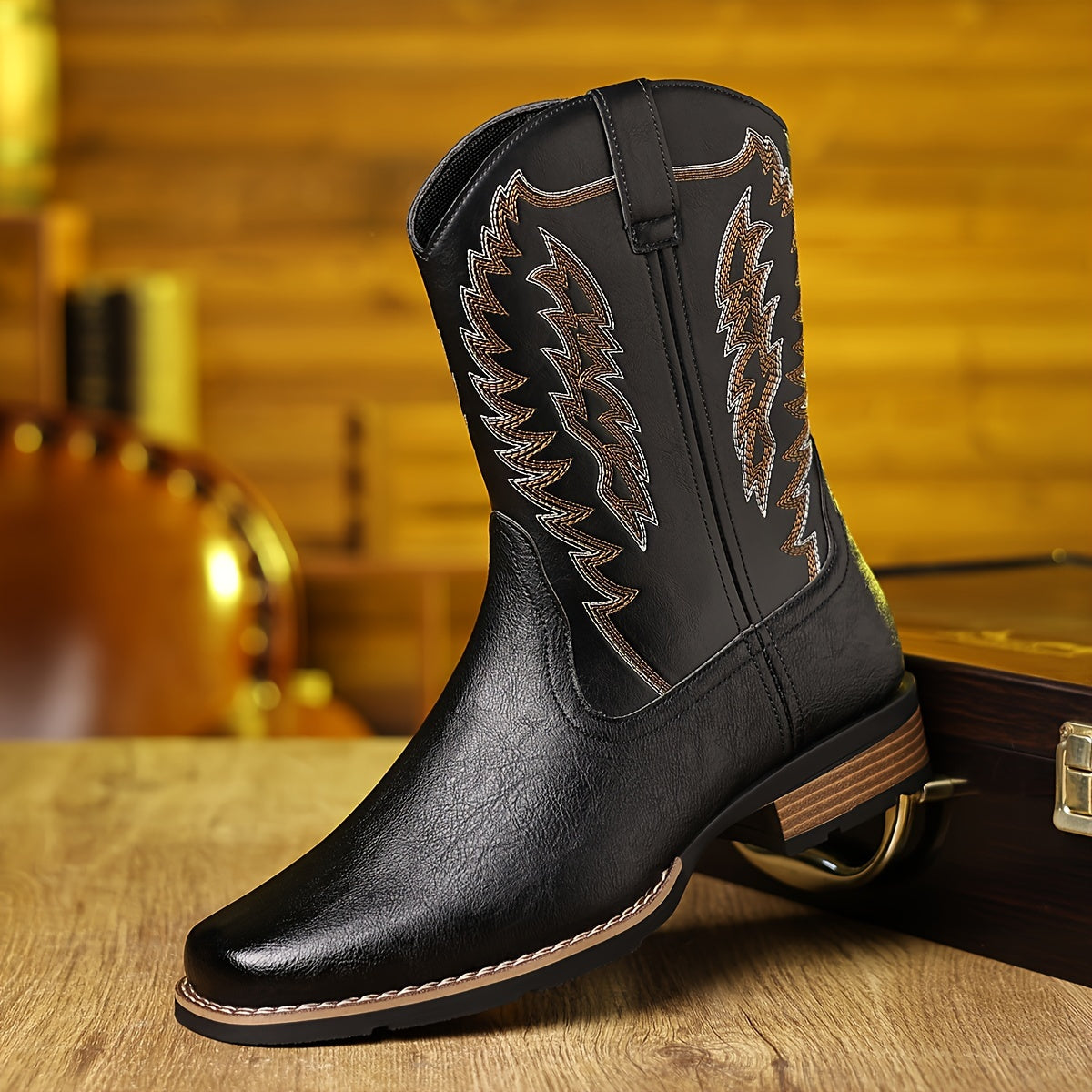Men's Boots - Everyday Comfort & Durable Sole – Black / Dark Brown – Black option – view 3