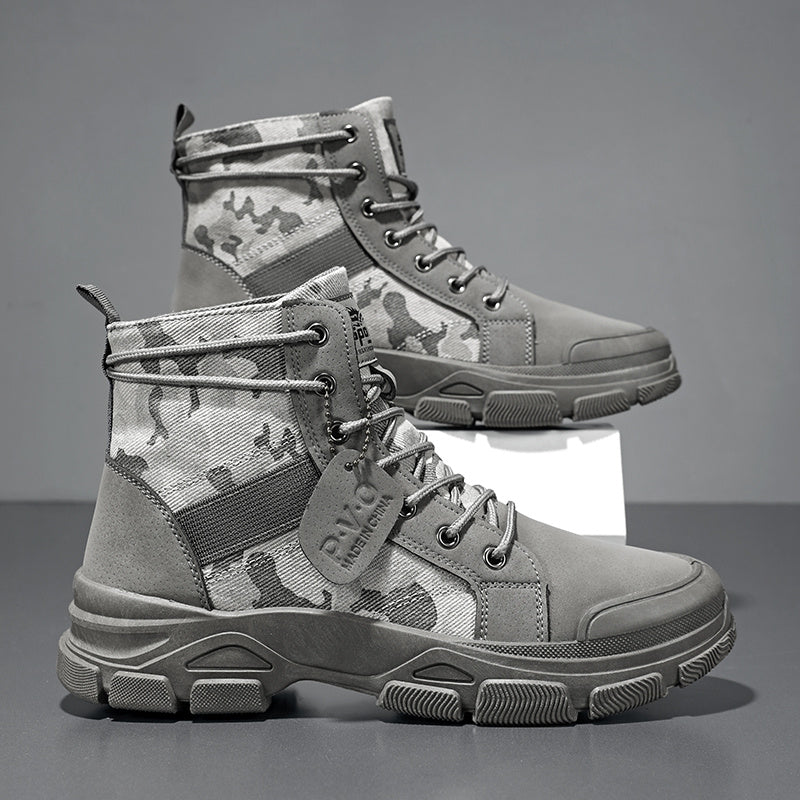 Men's Boots - Non-Slip Sole Lace-Up for Outdoor & – Khaki Colorway 90661 – view 5