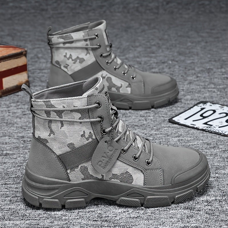 Men's Boots - Non-Slip Sole Lace-Up for Outdoor & – Khaki Colorway 90661 – Khaki option – view 2
