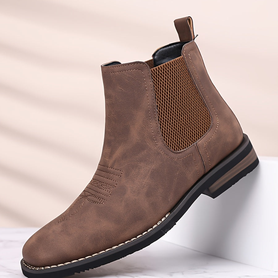 Men's Boots - Slip-On for Outdoor & – Black / Brown – view 2