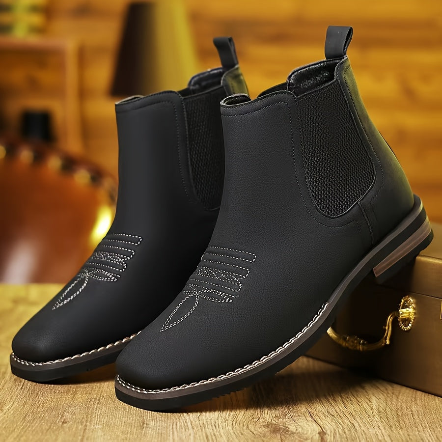 Men's Boots - Slip-On for Outdoor & – Black / Brown – view 3