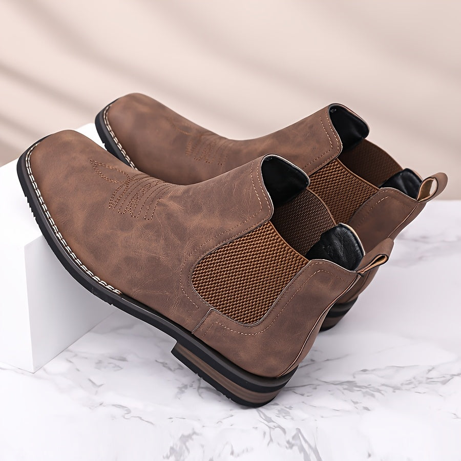 Men's Boots - Slip-On for Outdoor & – Black / Brown – view 6