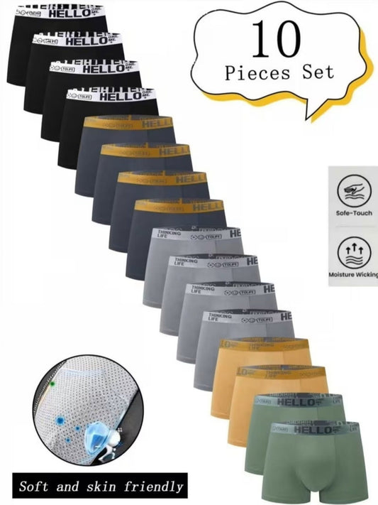 Men's Boxer Briefs - Breathable 10 Pack Essential – Hello Print Soft – main product image