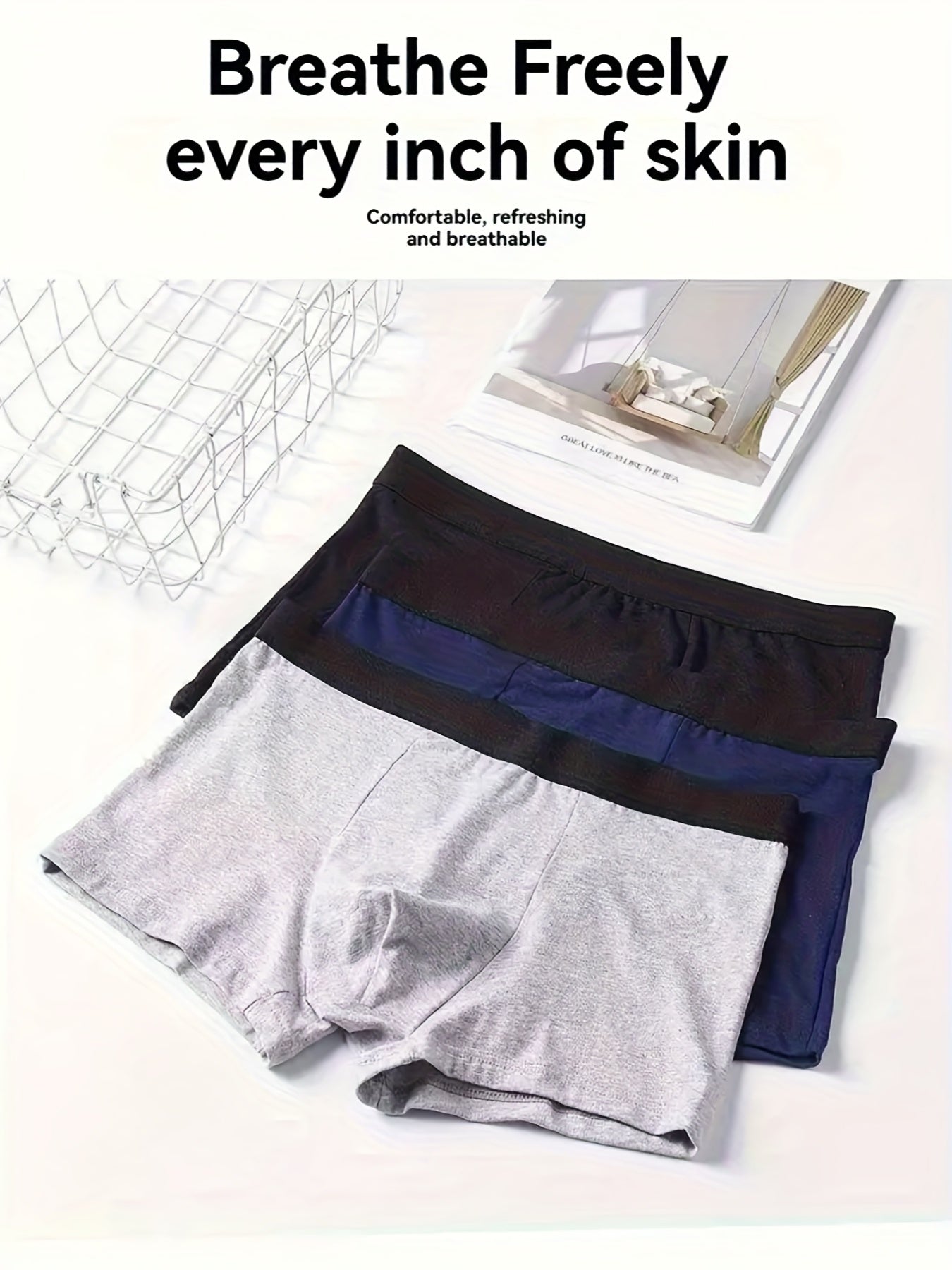 Men's Boxer Briefs - Breathable 4 Pack – 4pcs Cotton Stretch – view 12