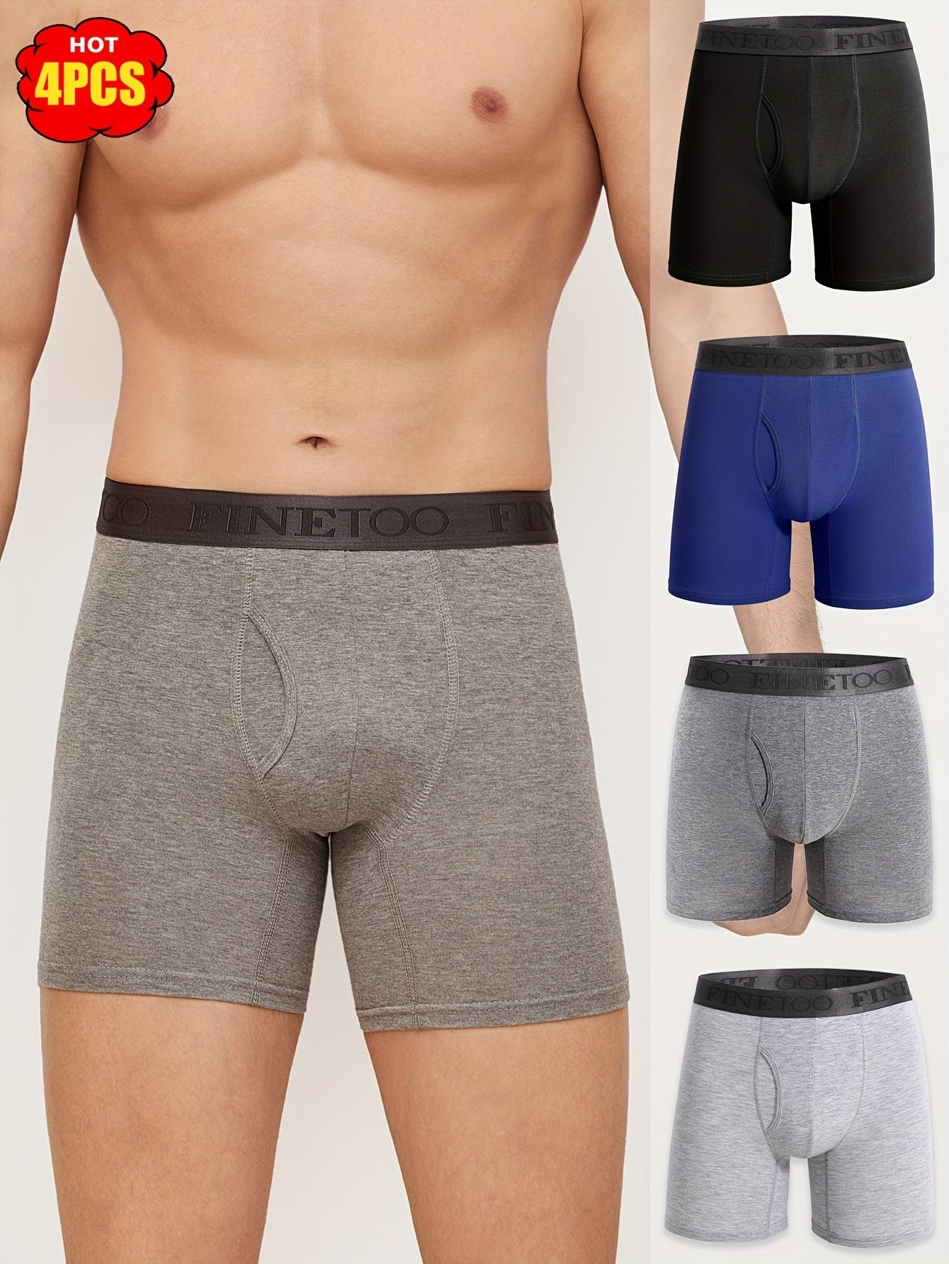 Men's Boxer Briefs - Breathable 4 Pack – Space Gray – view 5