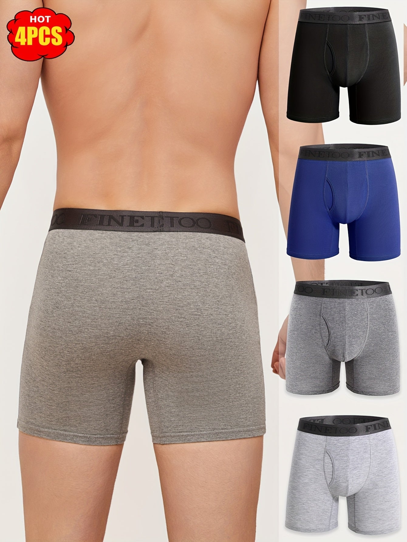 Men's Boxer Briefs - Breathable 4 Pack – Space Gray – view 6