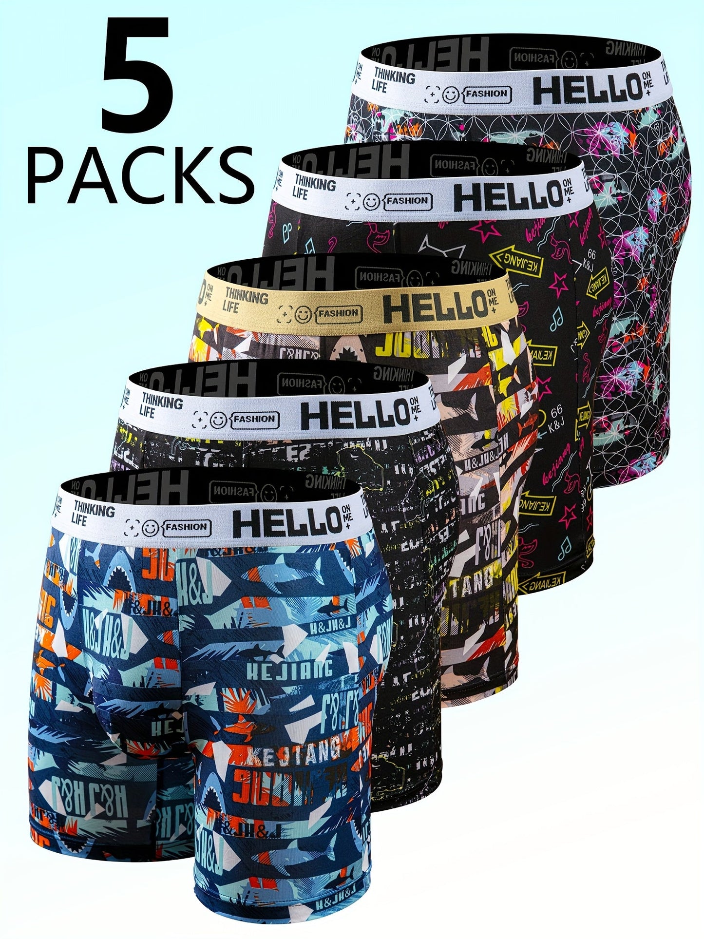 Men's Boxer Briefs - Breathable 5 Pack – 5pcs Printed Trousers – view 6