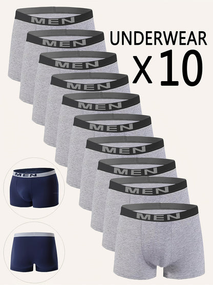 Men's Boxer Briefs – Men's 10PCS-Random Mixed Colors Polyester Shorts – view 4