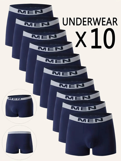Men's Boxer Briefs – Men's 10PCS-Random Mixed Colors Polyester Shorts – view 5